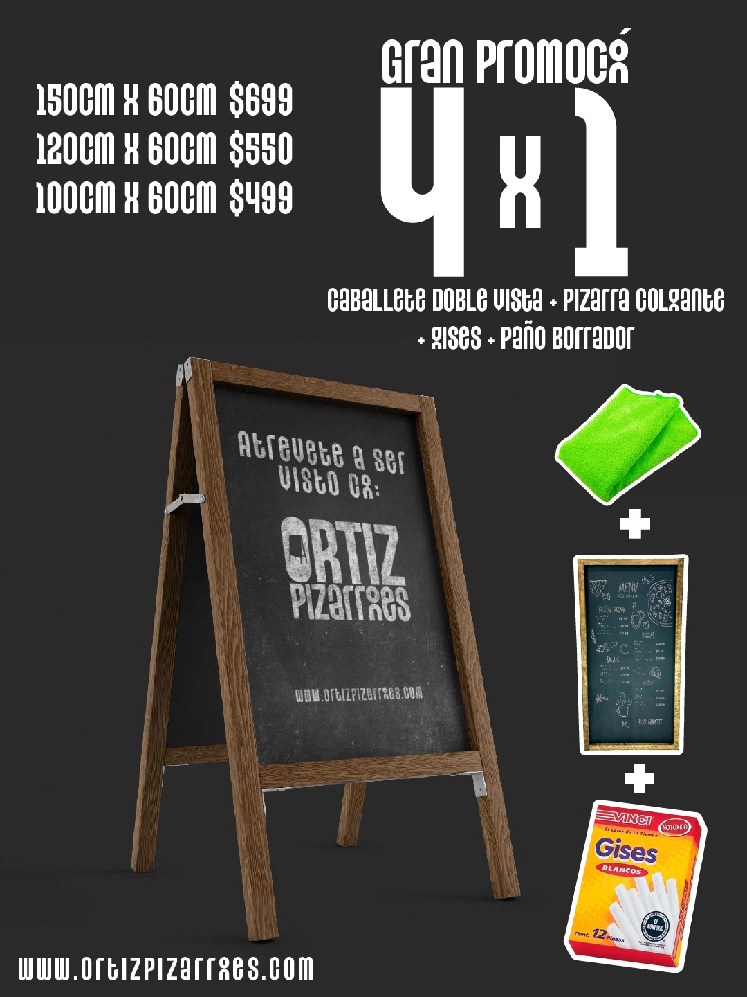 Promoción Especial Pizarrón 4×1